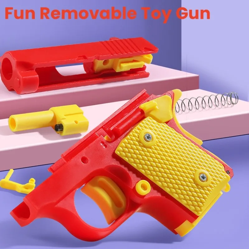 Chirdren Removable Carrot Guns Toys Mini Pistol Gun Non-Firing Bullets Model Gun Kids Birthday Gift Stress Relief Toy