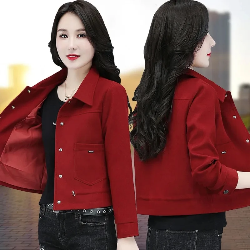 

Autumn New Fashion Short Windbreaker Coat Women Casual Single-Breasted Bomber Jacket Female Outwear Slim Baseball Clothes XQ13