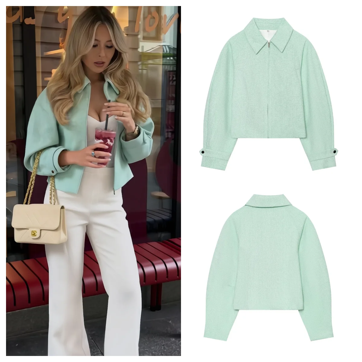 Guobioziy Women's Jacket 2026 New Fashion Long Sleeve Zipper Texture Casual Short Coat Streetwear Chic Jackets For Women