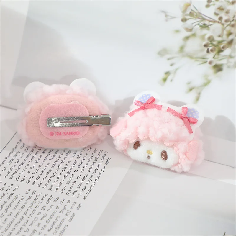 2 Stuks 2025 Japanse Nieuwe Melodie Pluche Haar Clip Kawaii Meisje Haaraccessoires Cartoon Creatieve Kinderen Verjaardagscadeau
