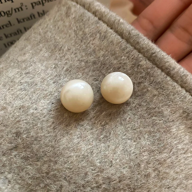 Women's Candy Color Smudge Round Stud Earrings, Versatile Gift
