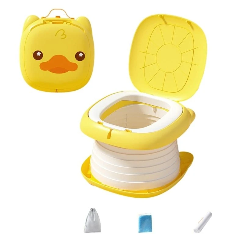 J15U الكرتون الطفل قعادة المحمولة ومقاومة للانزلاق الطفل قعادة التدريب كرسي طوي كرسي مرحاض للبنين والبنات #3