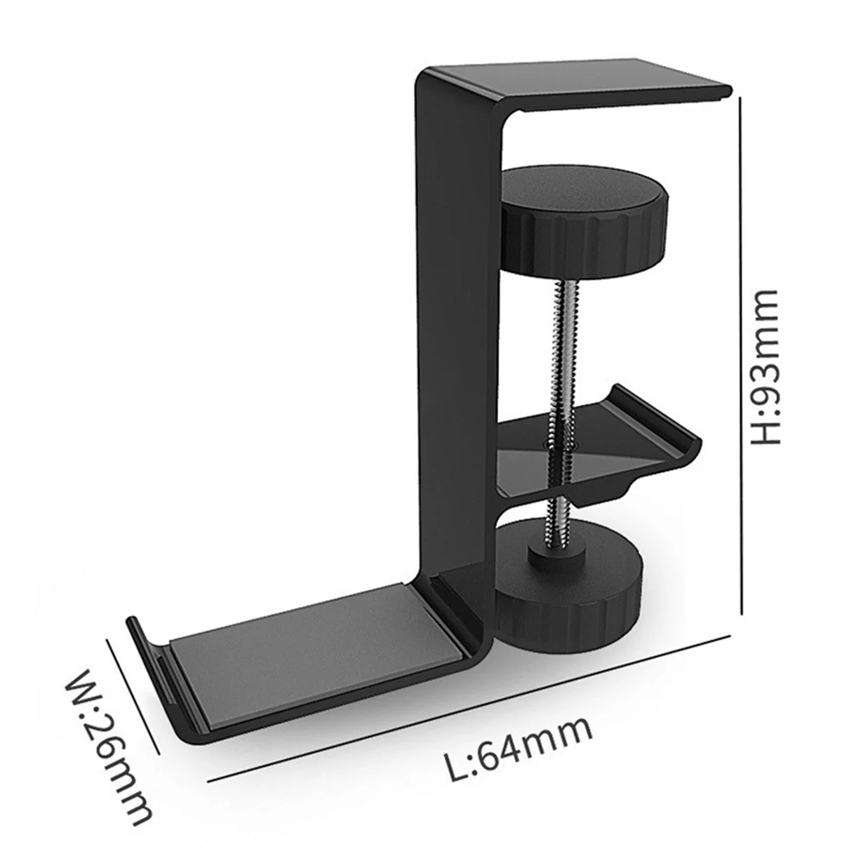 A57G-Clip-on Uchwyt na zestaw słuchawkowy Z20 Clip-on Wieszak na zestaw słuchawkowy Uniwersalny wieszak Metalowy blat na biurko Haki Wsporniki, srebrny