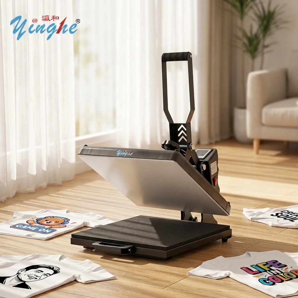 New 2026 38*38cm Manual Pull-out Sliding Sublimation Heat Press Machine For T-shirt Pillow Canvas Bag Custom Printing