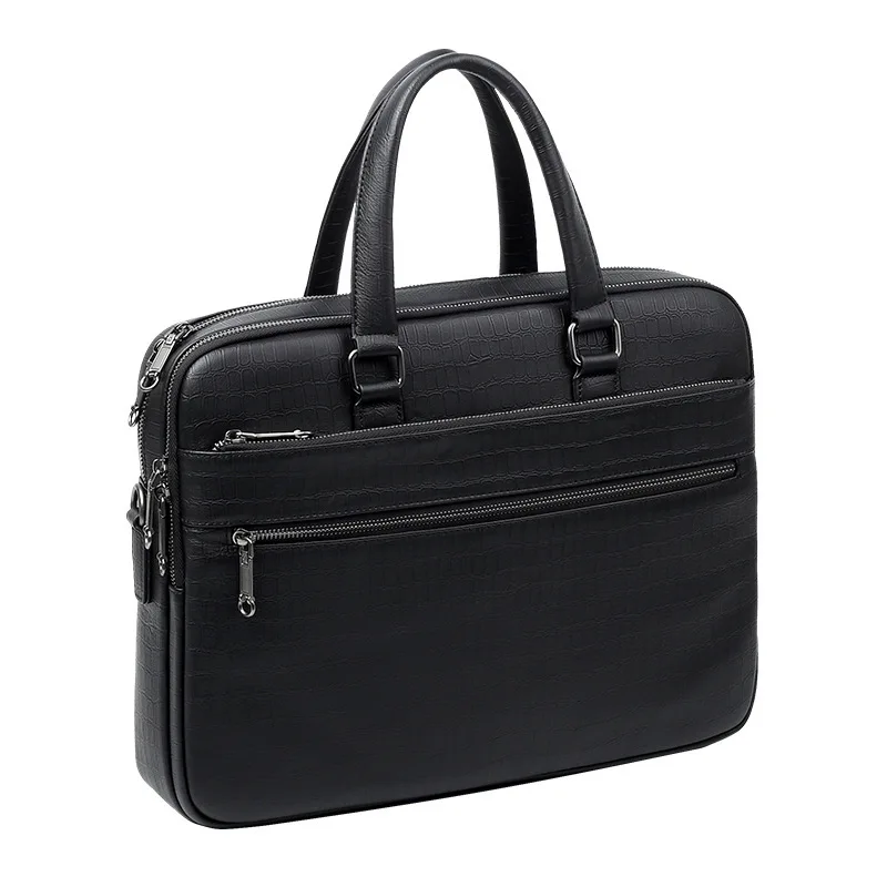 Business Handbag Fashion Casual Large Capacity Men's Trendy High-end Feel Messenger Bag Men Leather Top Layer Cowhide Briefcase