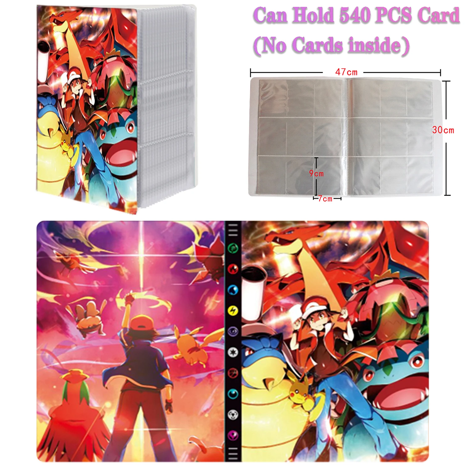 Pocket Kaarten Album Boek Letters Anime Randapparatuur Collectie Houder Game Card Binder Map Geladen Lijst Kinderen Speelgoed Cadeau