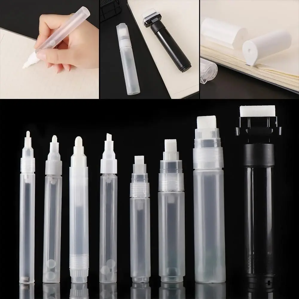 Repeatable Use Plastic Transparent Liquid Chalk Marker Empty Rod Graffiti Pens Paint Pen Accessories