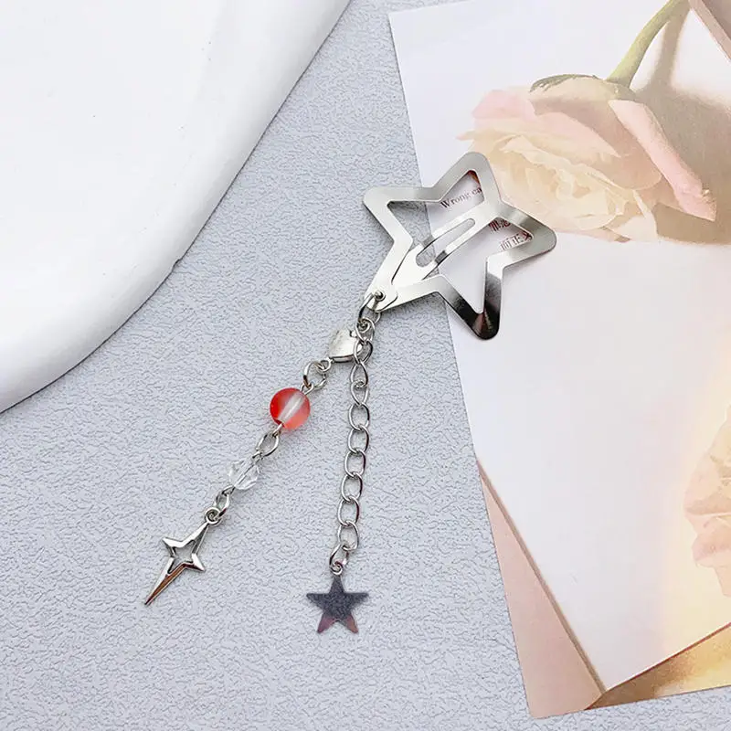 Pinces à cheveux pendantes à franges en forme d'étoile, 2/10 pièces, épingle à cheveux pour femmes et filles, Punk, pentagramme en métal BB, Barrettes, accessoires pour cheveux