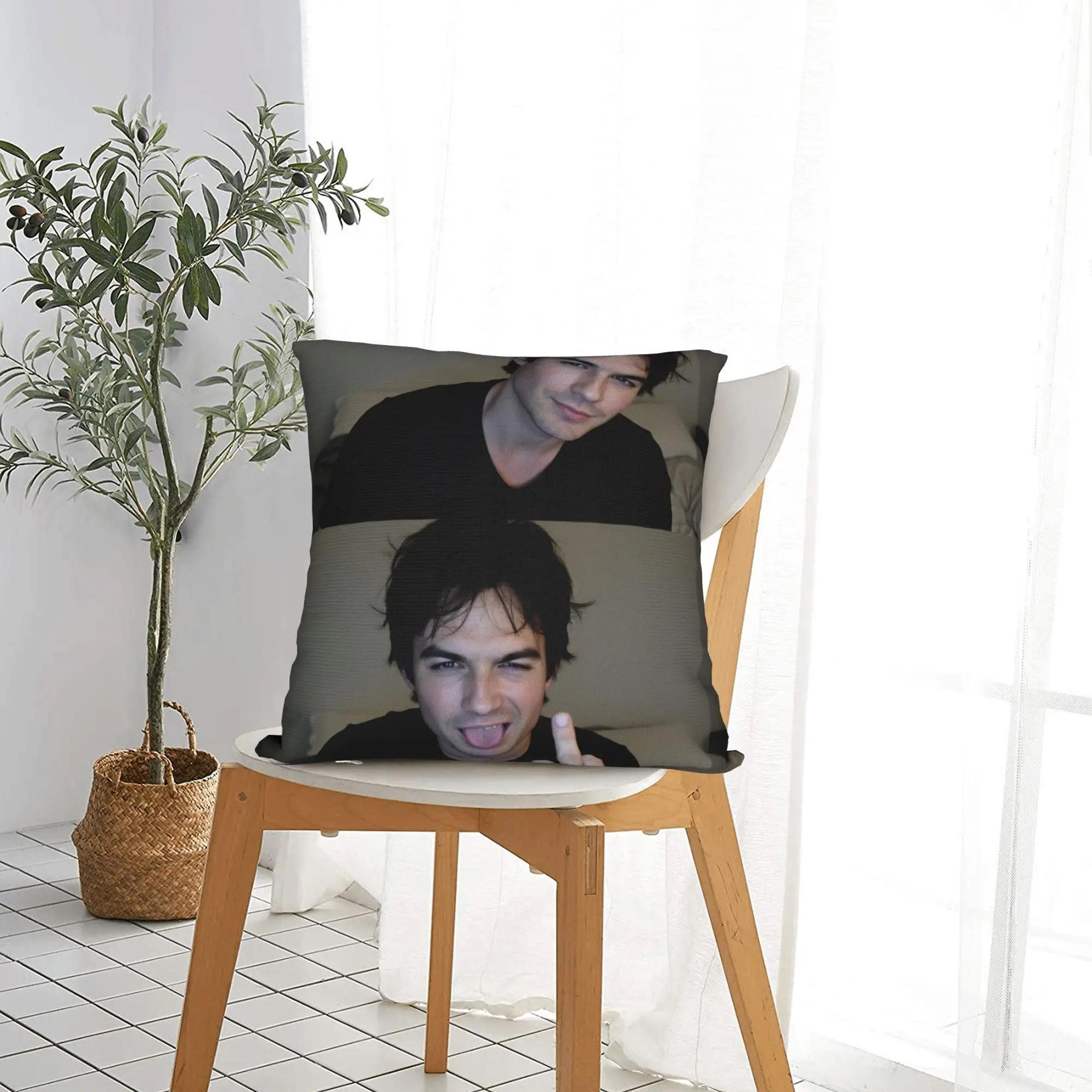 Damon Salvatore The Vampire Diaries  Pillow Case  Soft Pillow Cover Funny Pillowcases For Wedding Party Home Decor
