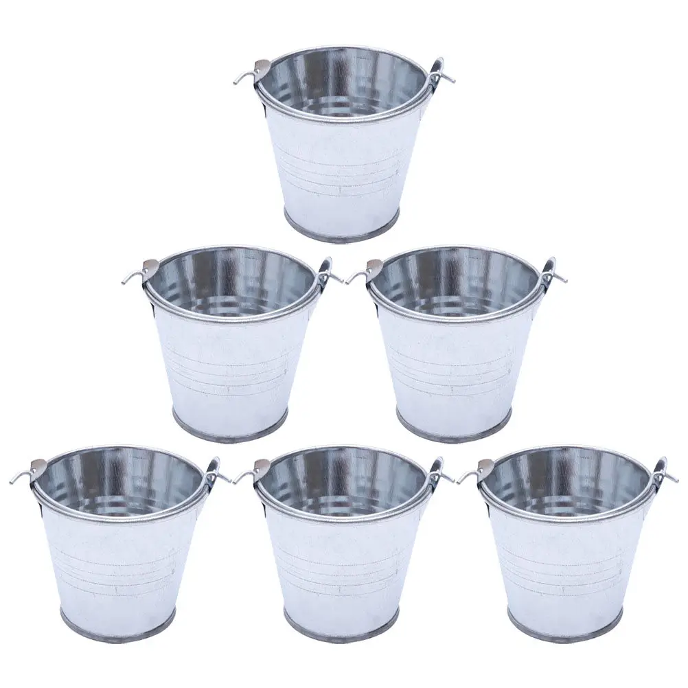 

6Pcs Mini Bucket Creative Iron Buckets Multi-Function Candy Box Mini Flower Pot Storage Box Home Gardening Succulents