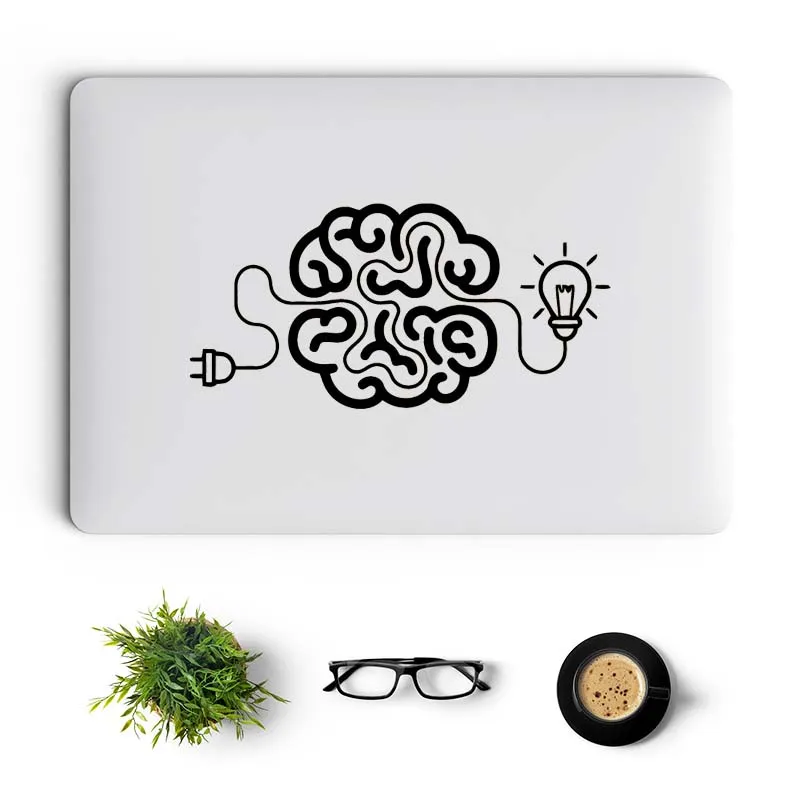 Brain Bulb Creative Vinyl Sticker for Laptop Macbook 13 Pro 14 16 Air Retina 12 15 Inch Mac Skin HP Probook Notebook Cover Decal