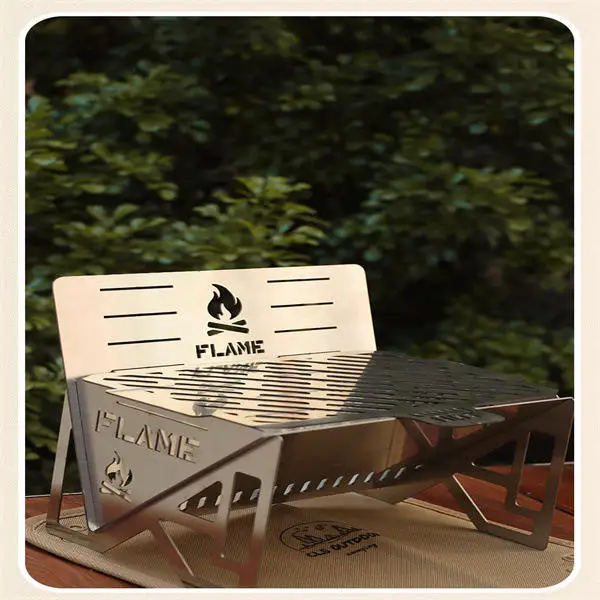 

Detachable Outdoor Stainl Steel BBQ Stove Lightweight Card Heater Cam Stove Multi-purpose Firewood Stove
