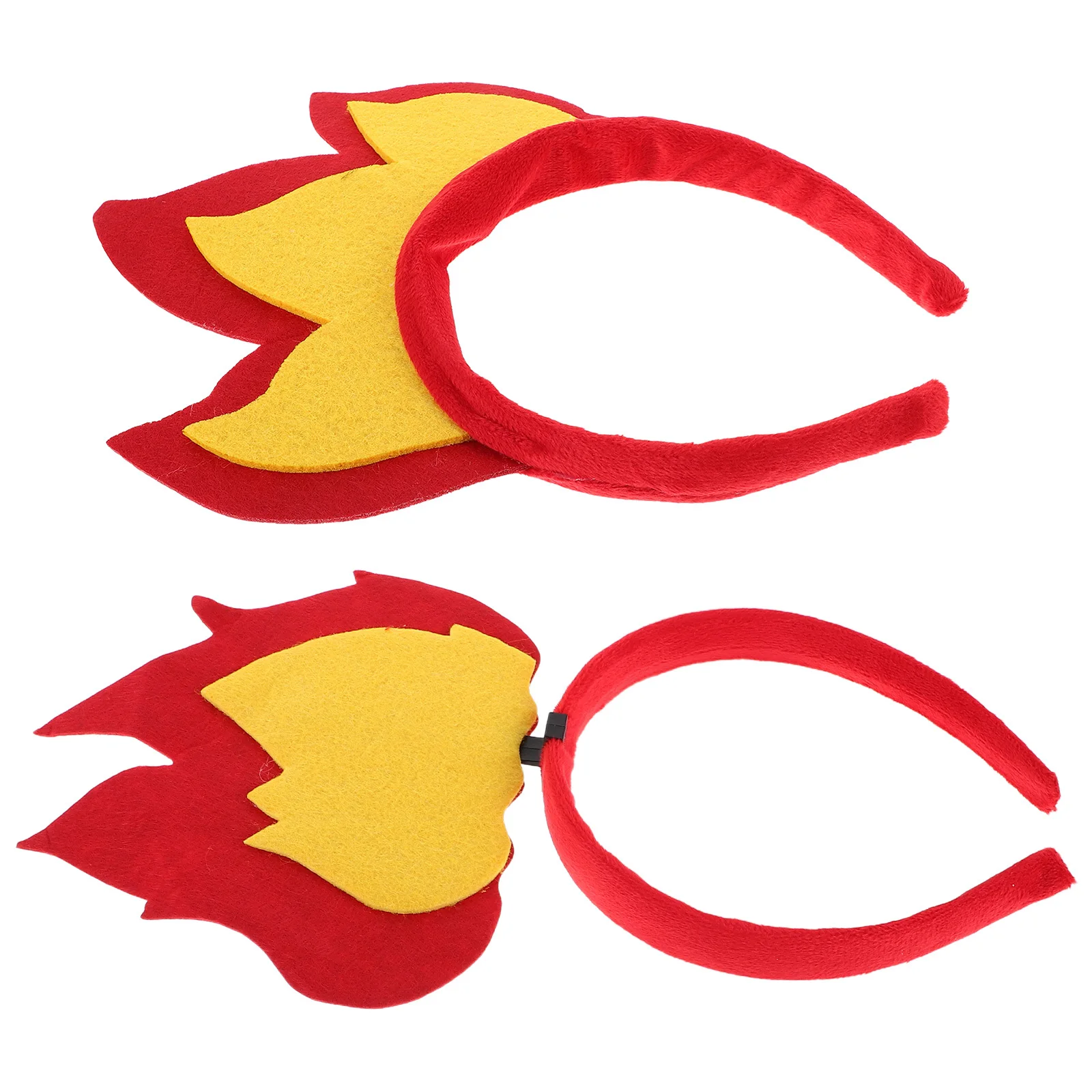 

2pcs Flame Headband Lightweight Felt Hoop For Halloween Party Cosplay Festival Costume Accessory Women Girls Dress Up