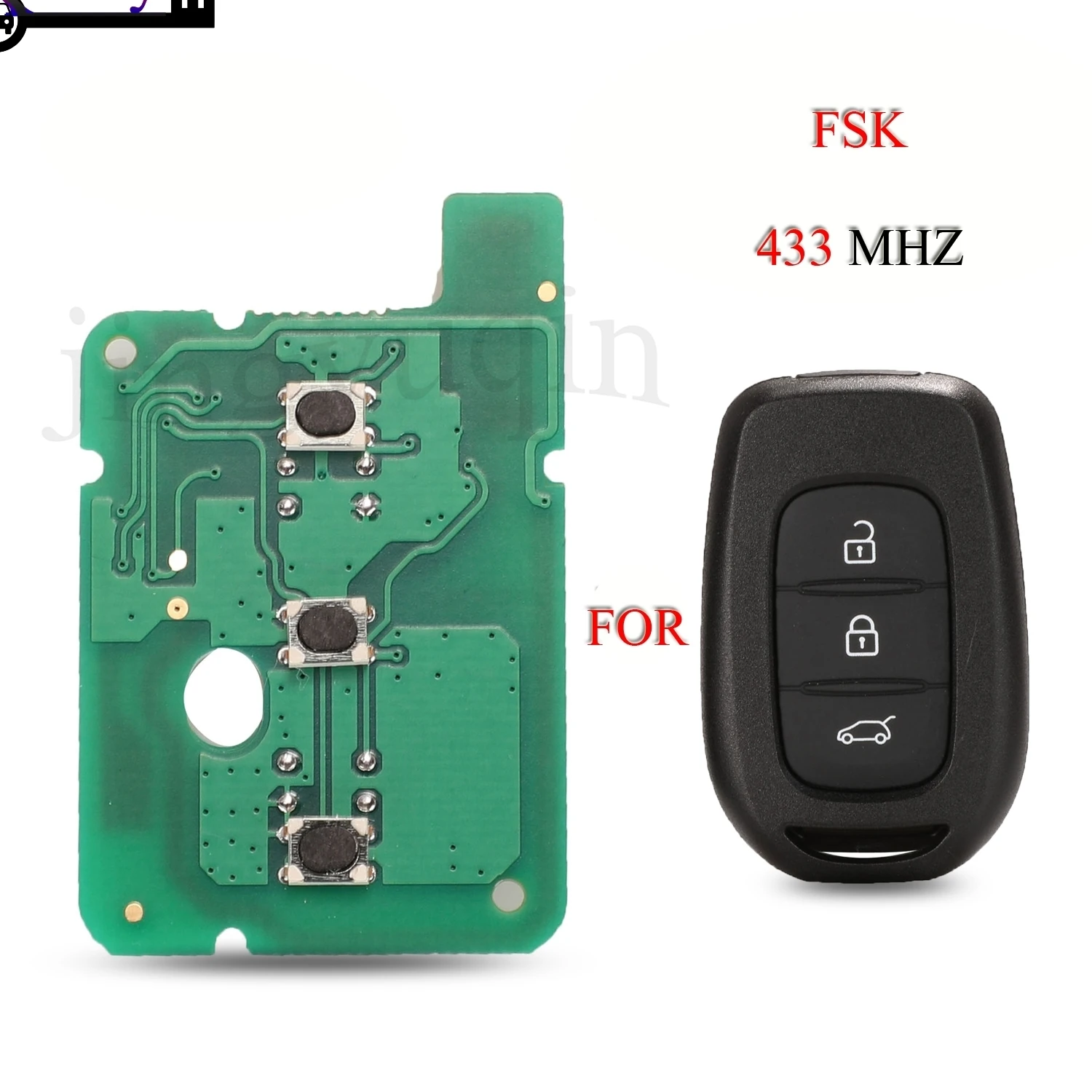 

jingyuqin 10PCS/Lot Remote Car Key Circuit board For Renault Sandero Dacia Logan 3 Buttons 433MHZ PCF7961M Chip