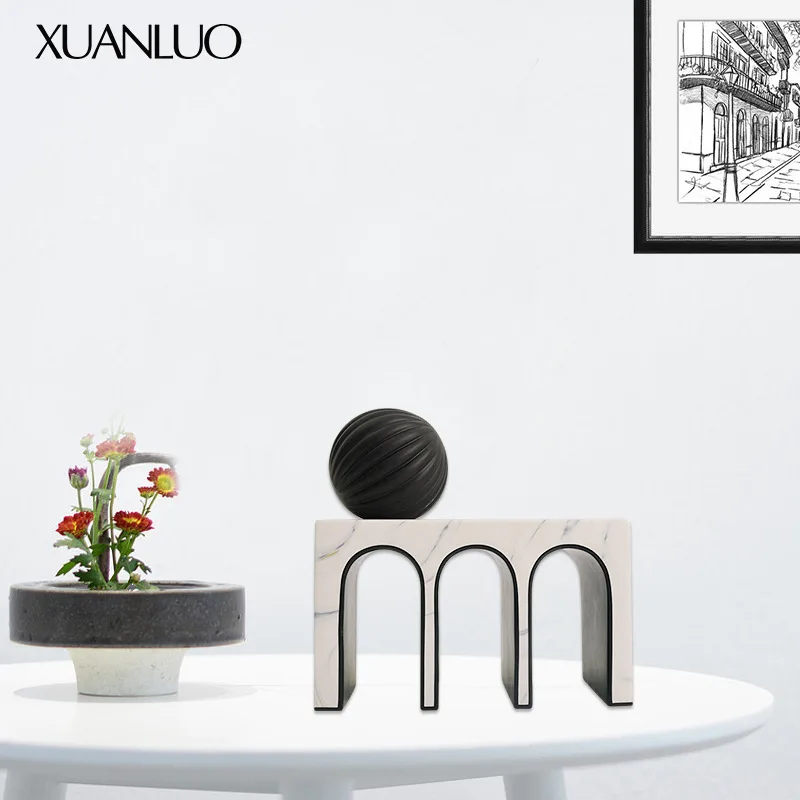Geometric Arch Art Resin Ornament Display Hall Showroom Decor Hotel Reception Bookshelf Arrangement Home Crafts