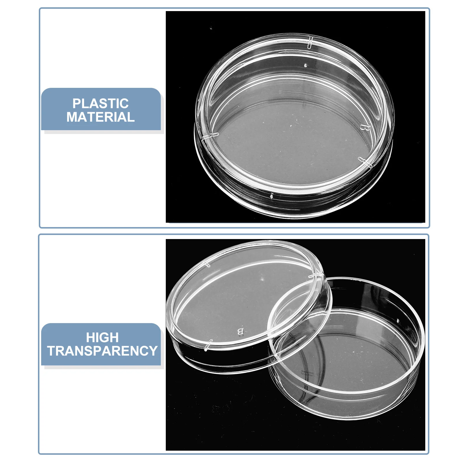

30pcs Plastic Petri Dish With Lid Tissue Culture Plate Science Experiment Supplies For Laboratory Classroom Chemistry Durable