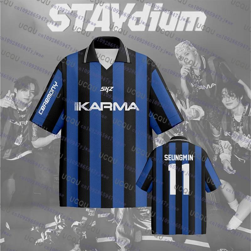 Kpop Stay Karma Album Fans t-shirt Felix Bangchan Hyunjin Streetwear ample Sport surdimensionné Polo à manches courtes haut vêtements pour enfants