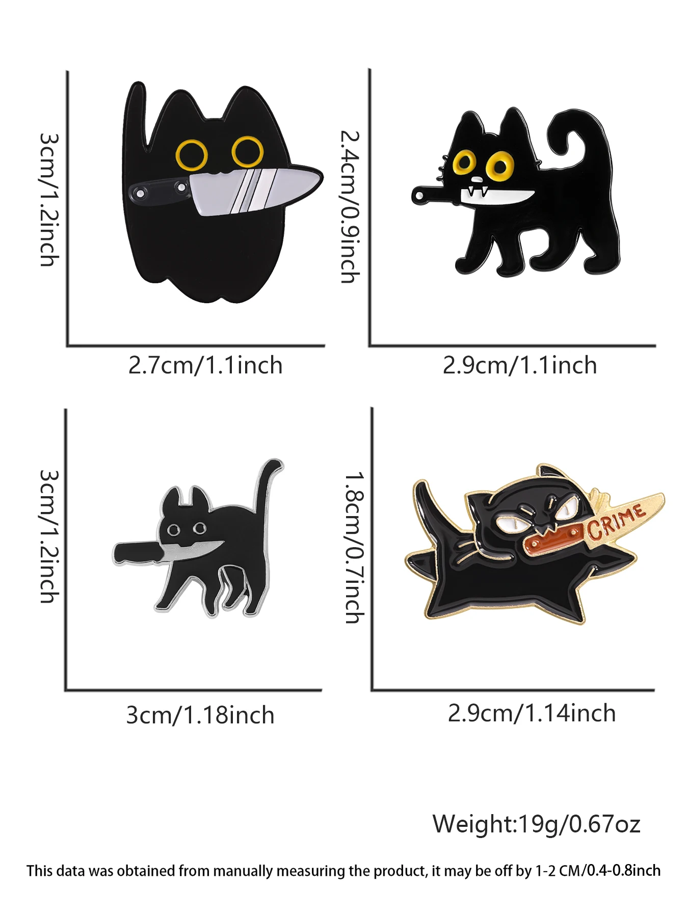 4-9 Stück/Set Cartoon Japan Anime Katzenmesser Emaille-Pins Comedy TV Flork Meme Eidechse Zauberer Frosch Luftschiff Roboter Brosche Schmuck Abzeichen – Detail 15