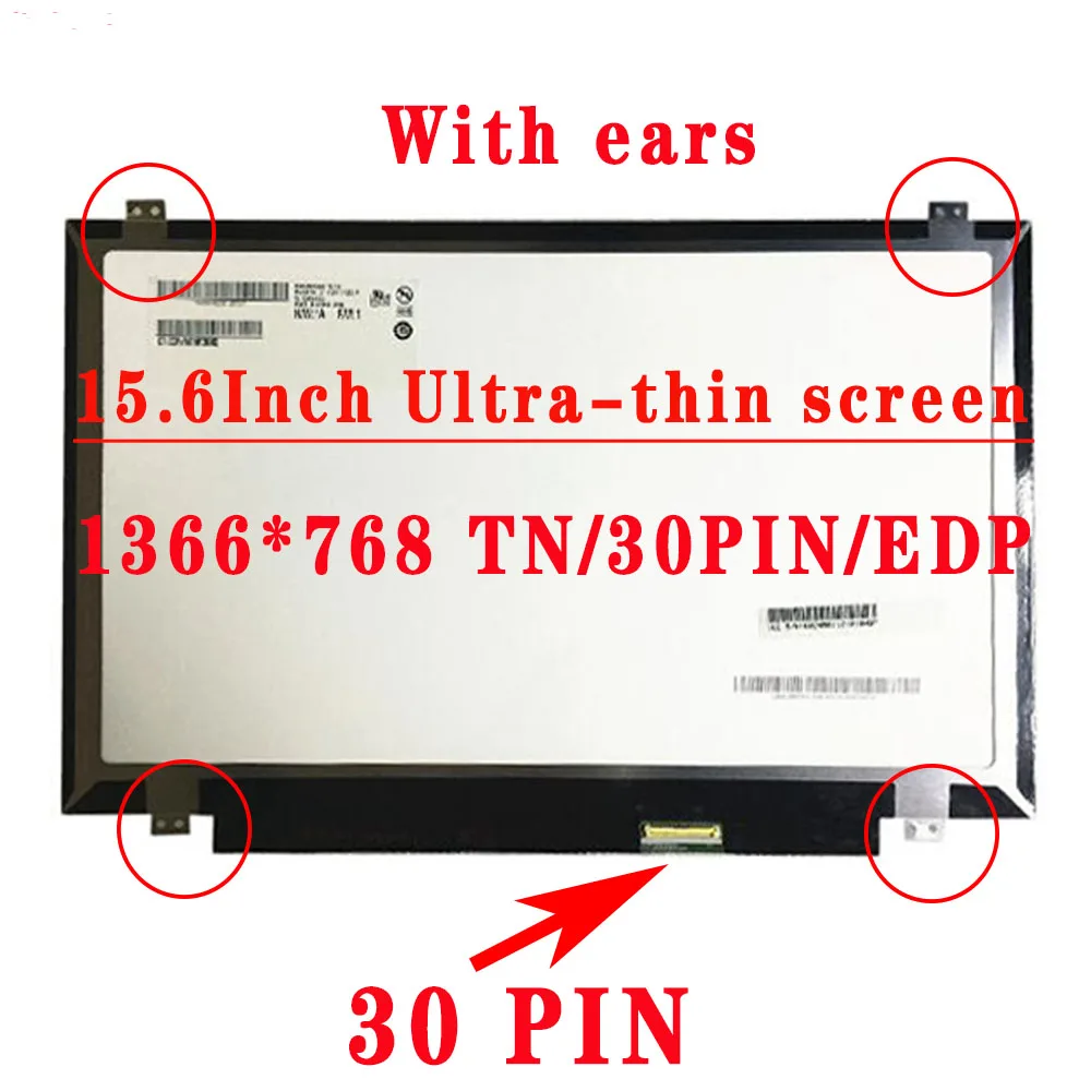 15.6inch 1366x768TN HD 30PINS EDP LCD Screen For HP 15q-by001 15q-aj006 15-bd001 15-AC166 15-AC195 15-au146 15-ab297 450G2 650G3