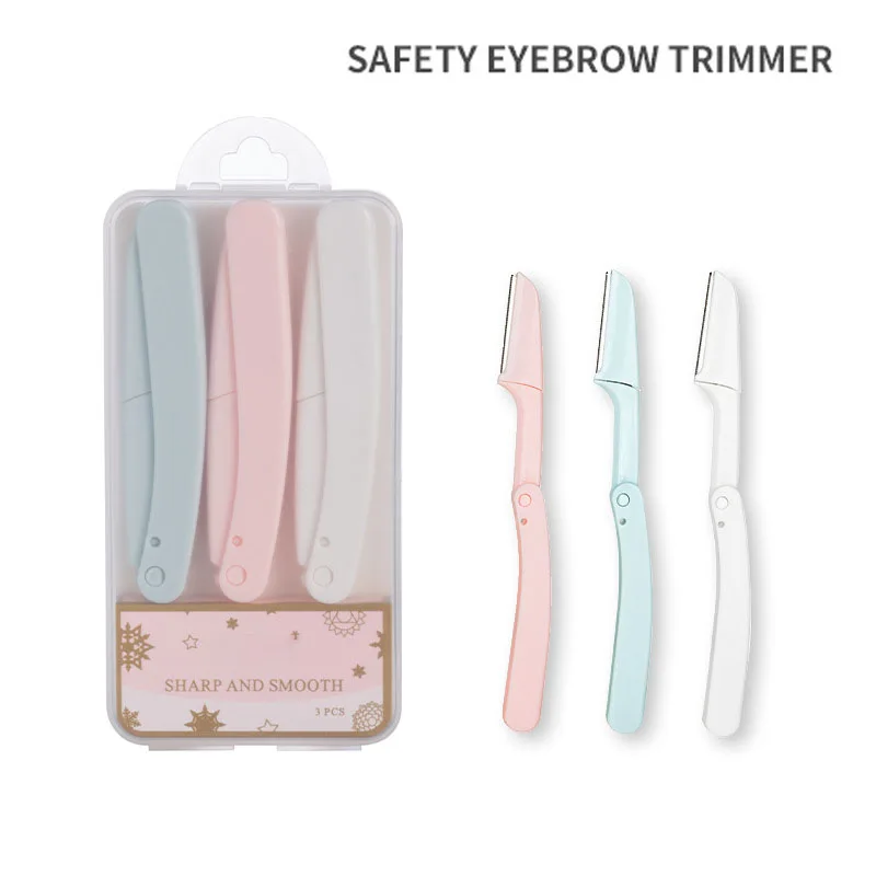 Fashion  Eyebrow Trimmers Safe Eye Brow Shaper Foldable for Women Makeup Tools Eyebrow Trimmer Razor Blades Shaver