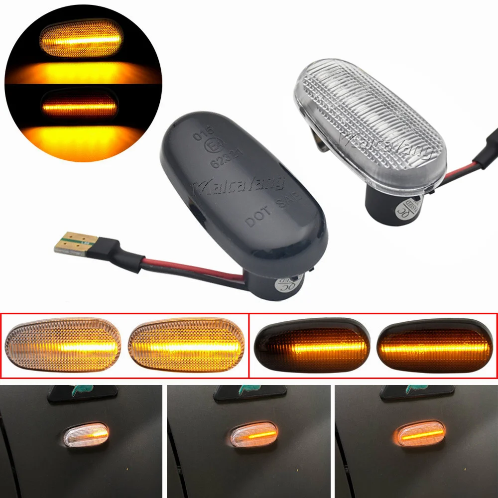 2PCS LED Dynamic Blinker Side Marker Turn Signal Light For Alfa Romeo Mito 955 147 GT 937 Fiat Bravo 2 II mk2 198 Indicator Lamp