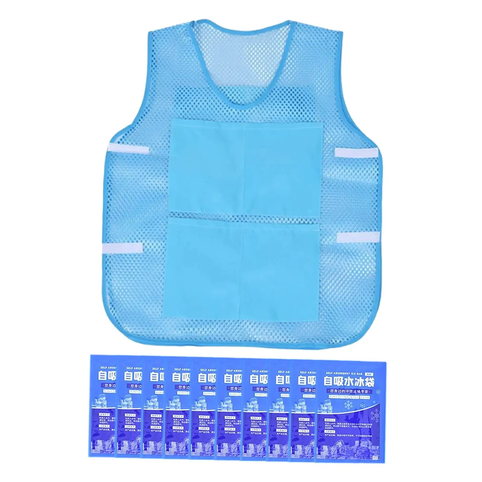

Breathable Summer Cooling Vest Lightweight Ice Pack Safety Protection Vest for Work Outside Running Cycling