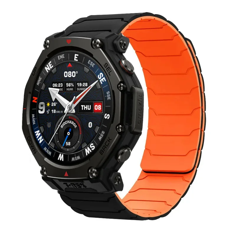 20mm 22mm Magnetic Silicone Strap for Amazfit T-Rex3 Pro 48mm 44mm Helio Balance 2 1 Bracelet Amazfit Active 2 Bip 6 5 Wristband view 3