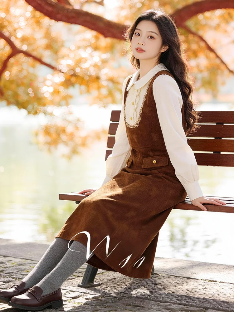

Юбка А-силуэта Ele Ocn Plus Size Dr Winter New Sle с высокой талией, длинная, в корейском стиле, для повседневной носки, из полиэстера...