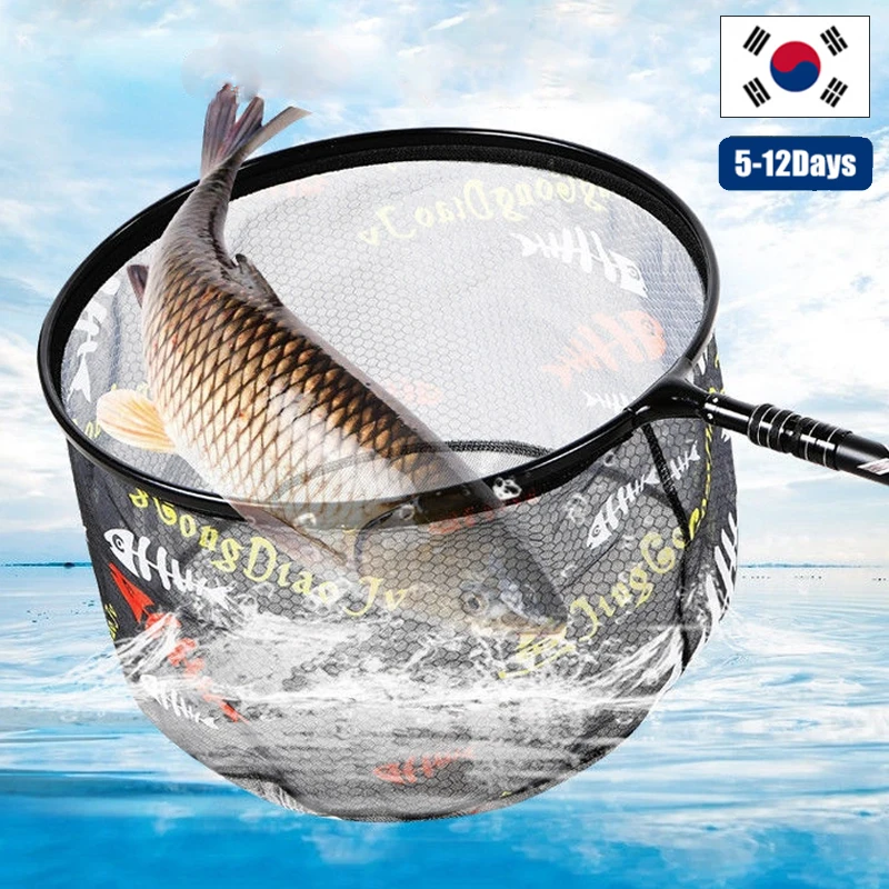 

35CM 40CM 45CM Carbon Fishing Net Outdoor Foldable Mesh Deep Landing Dip Head Round Fishing Hand Net Fishing Convenience Tool