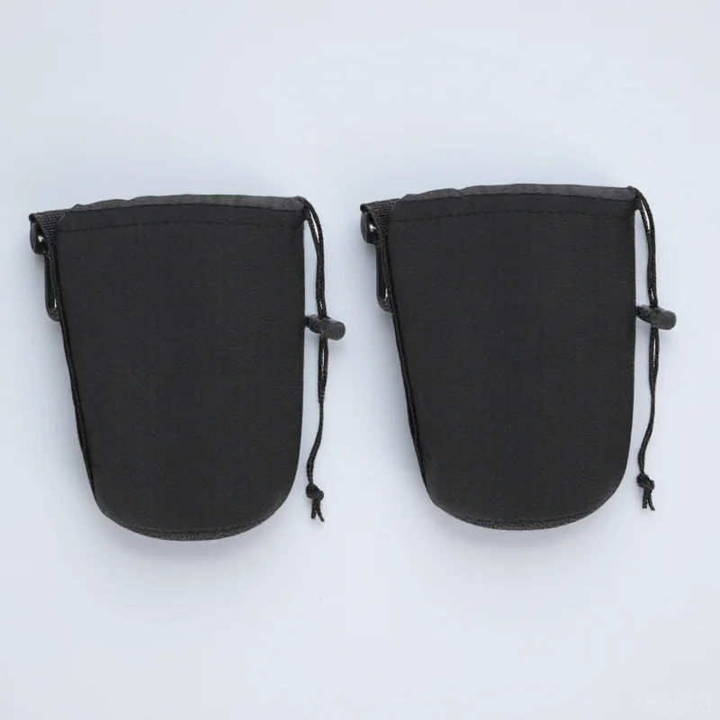 

2 PCS Lens Bag Black Camera Pouches Exquisite Workmanship Case Neoprene Photography