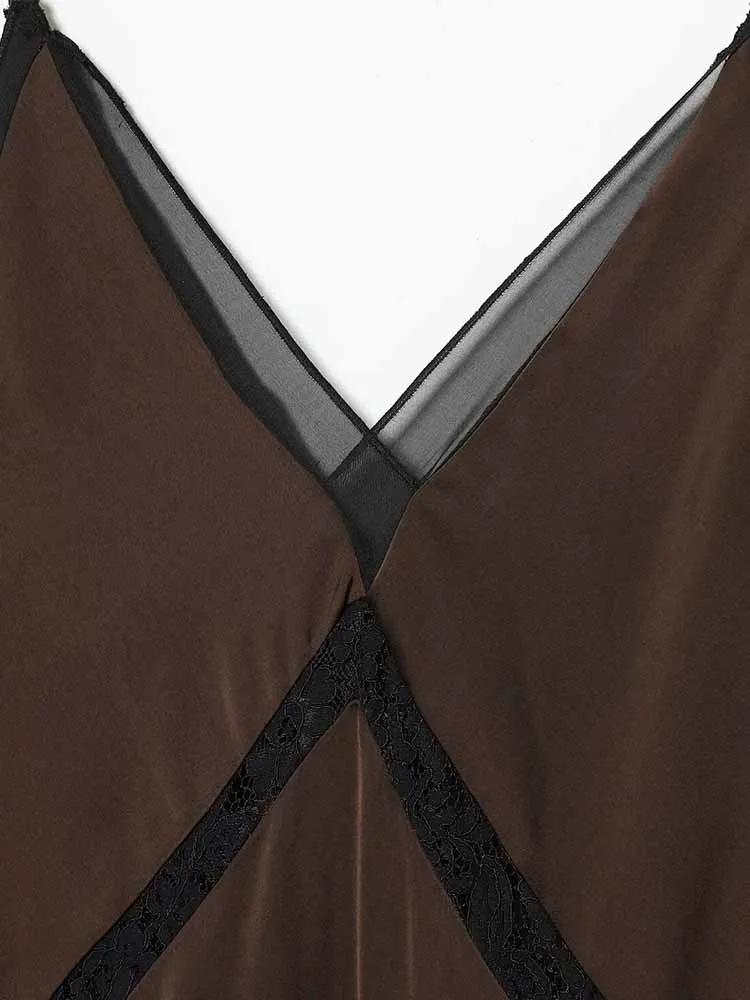 Nueva moda de invierno de estilo europeo y americano, ropa de mujer, elegante vestido midi asimétrico de satén ajustado sin mangas