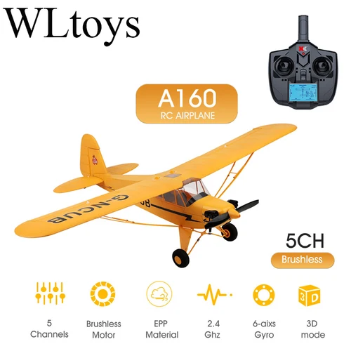 リモコン飛行機WLtoys-A160-J3,rc飛行機,3D, 6g,1406ブラシレスモーター,屋外フォーム,5チャンネル,オリジナル,飛行中