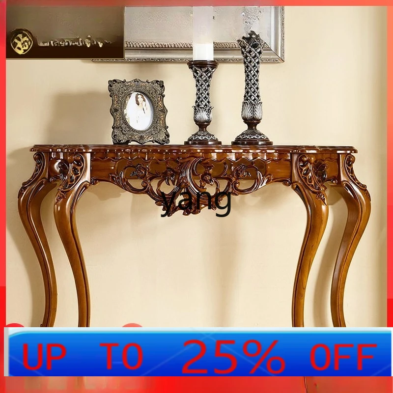 

LH Xuanguan table, solid wood carving flower table, semi-round decorative table