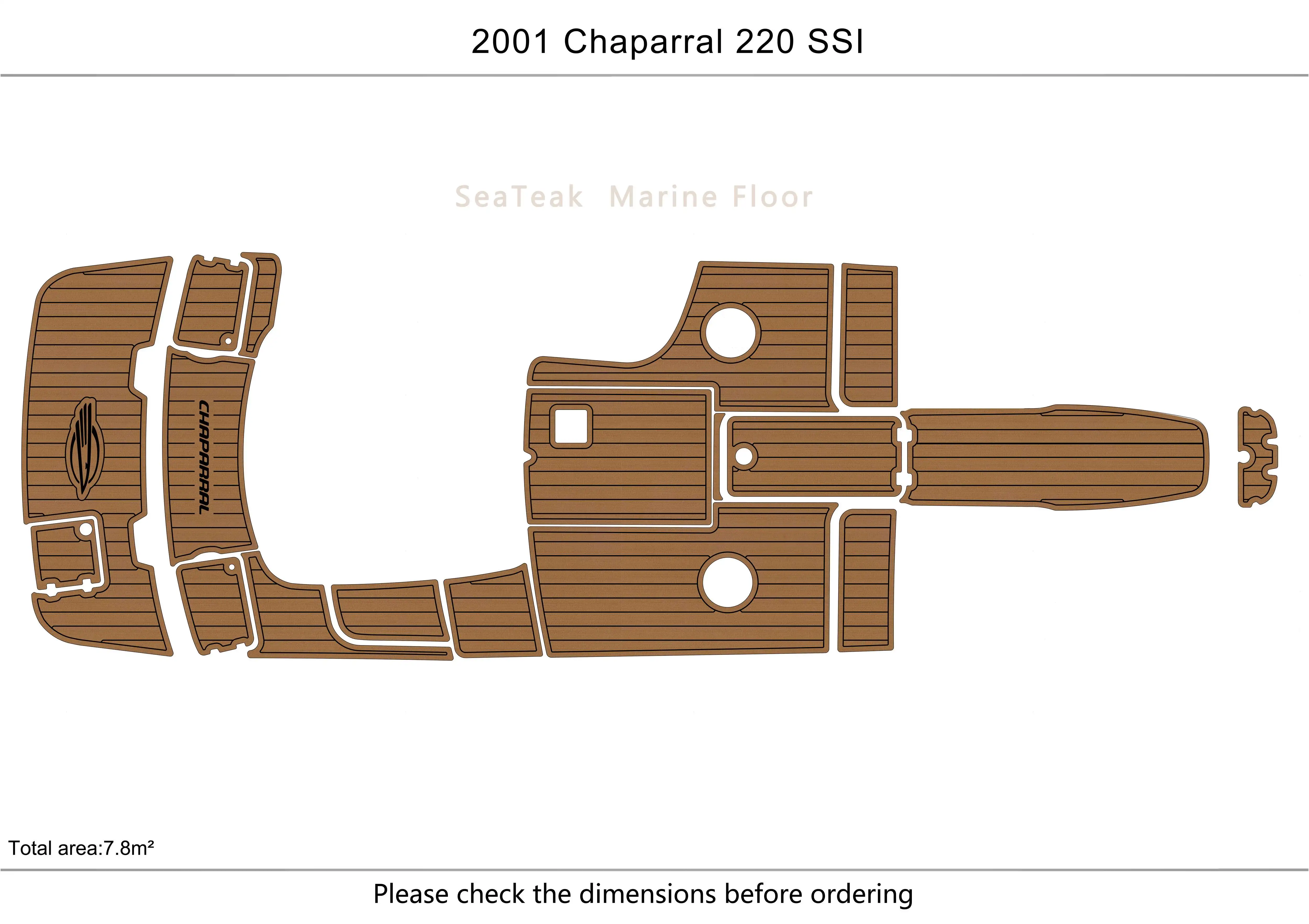 

2003-2007 chaparral 220 Cockpit Swimming platform1/4" 6mm EVA FAUX Water Ski Yacht Fishing Boat Non-slip mat floor