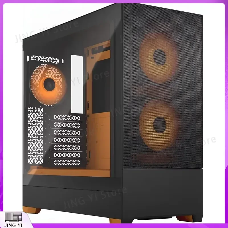 ATX Mid Tower PC Case Tempered Glass Aquarium Design Support 240mm AIO Liquid Cooling Gaming Computer Chassis High Airflow