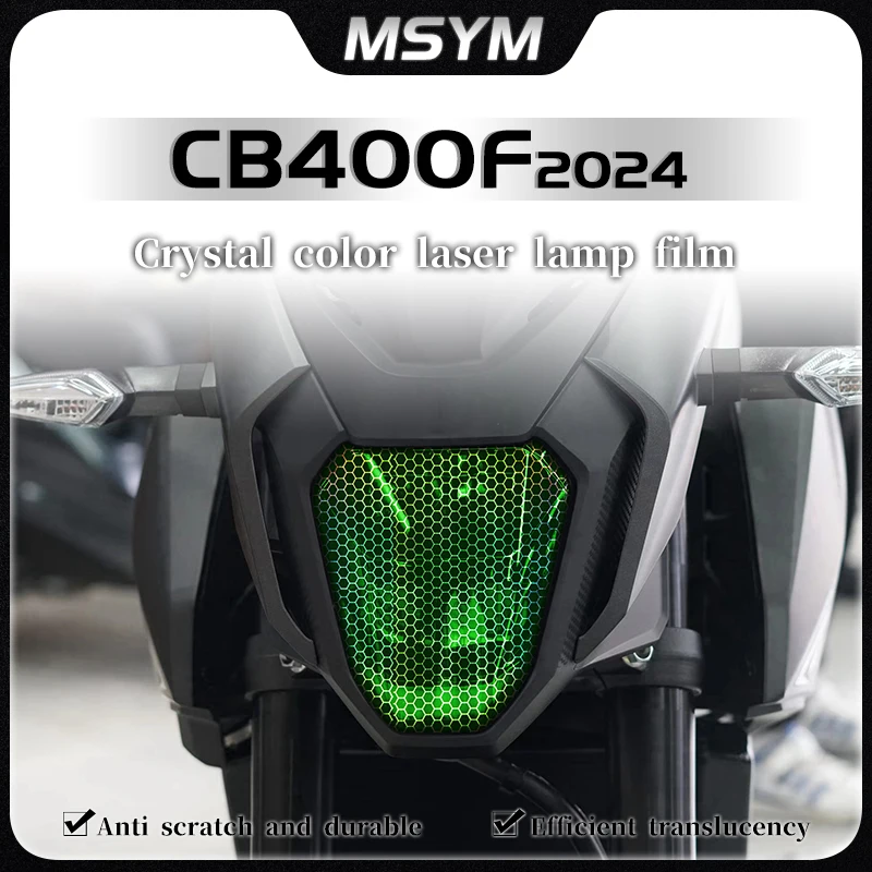 

For HONDA CB400F CB 400 F cb400f 2024 Headlight protective film honeycomb laser sticker smoked black tail light film accessories