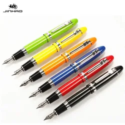 JINHAO-pluma estilográfica 159 18KGP, punta ancha media de 0,7mm, 8 colores a elegir, bolígrafo de tinta de metal