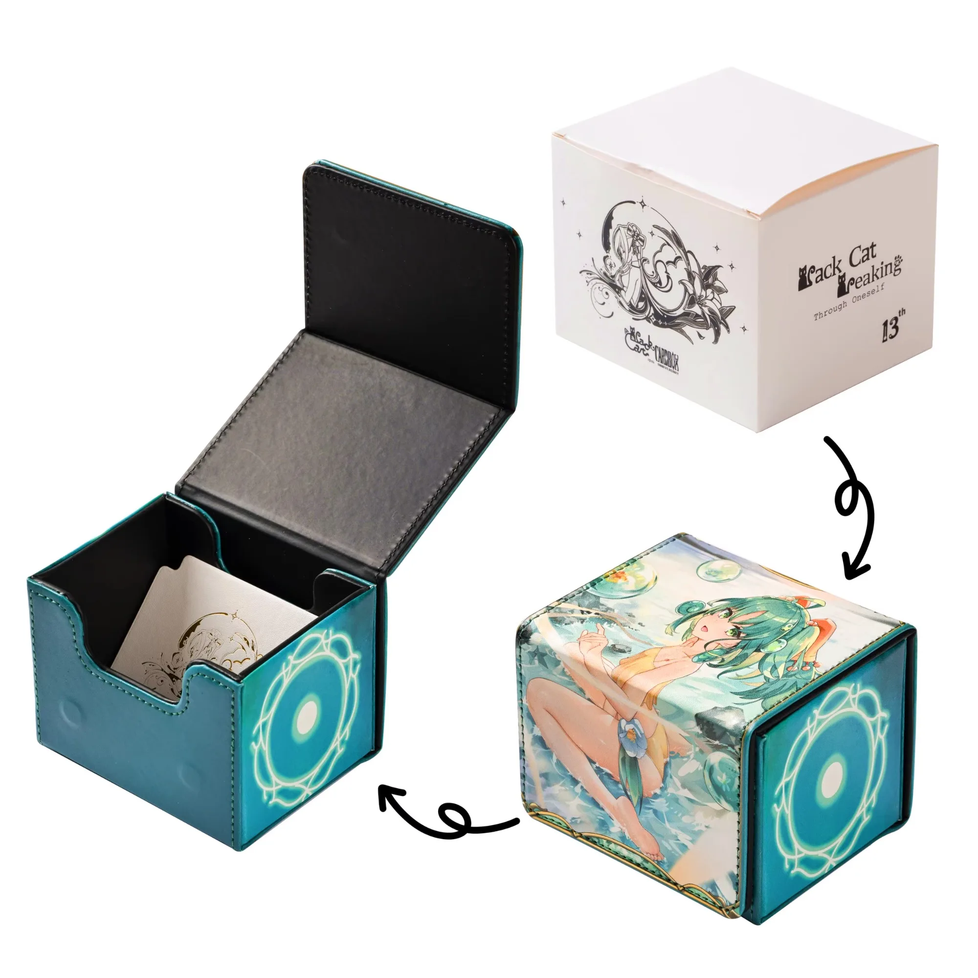 Diy Yu-Gi-Oh! Deck Box Kaart Opbergdoos Zelfgemaakte OCG Traptrix Atypus Sera Flip Deck Case Kaart Opbergdoos Leer