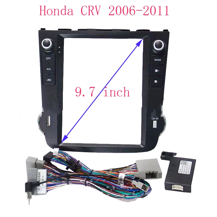 WQLSK 9.7 INCH Car Fascia Frame Adapter Canbus Box Decoder Android Radio Dash Fitting Panel Kit For Honda CRV CR-V 2006-2011