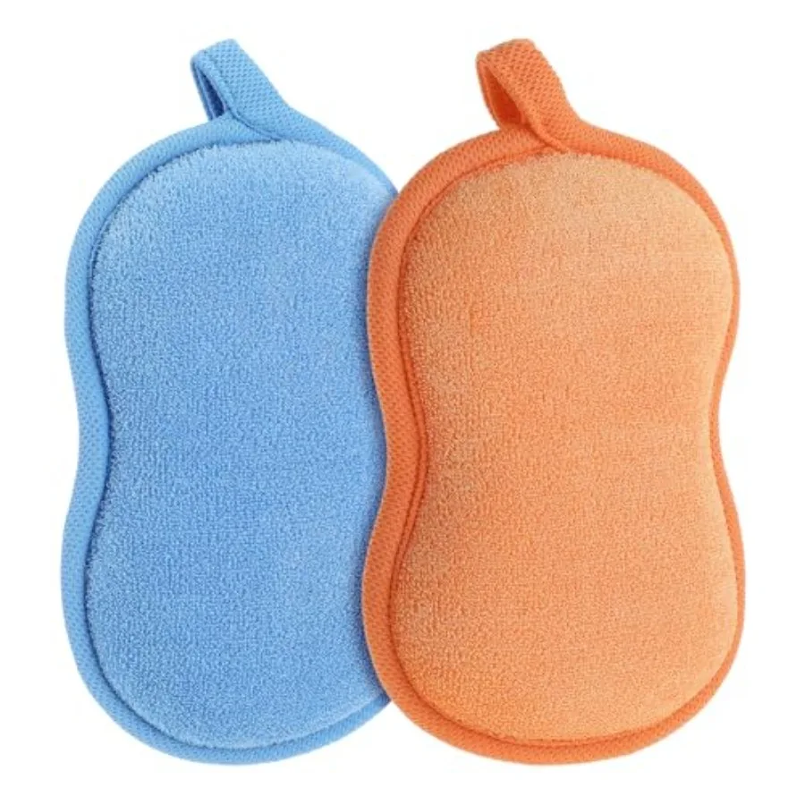 2Pcs Baby Bath Sponge Shower Sponge Soft Absorbent Exfoliating Wash Soap Loofah Gentleness Comfort Bathing Tool for Infants Men