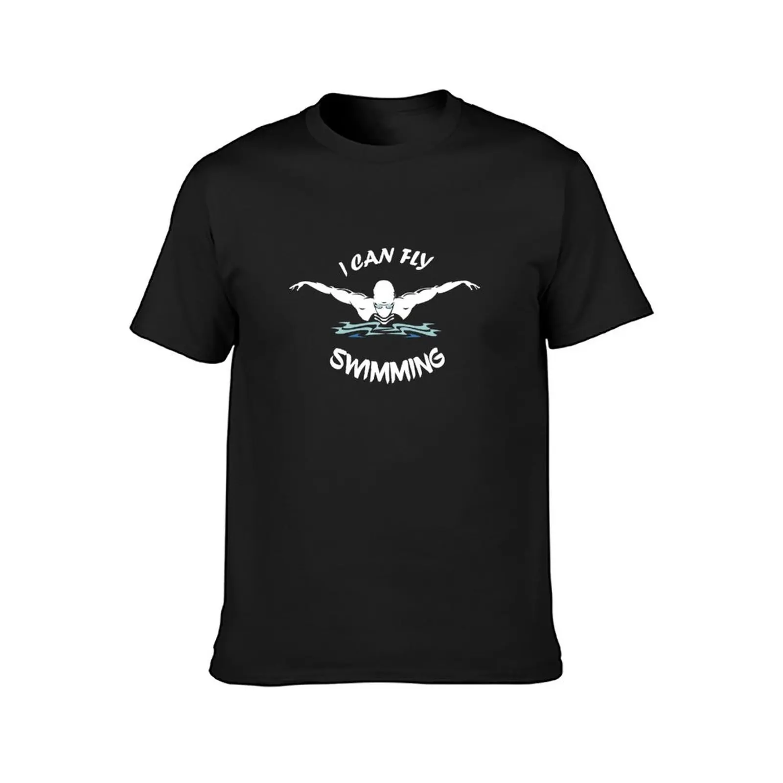 Camiseta de natación I Can Fly para niños, tops de verano para niños, estampado de animales, ropa de moda coreana para hombres