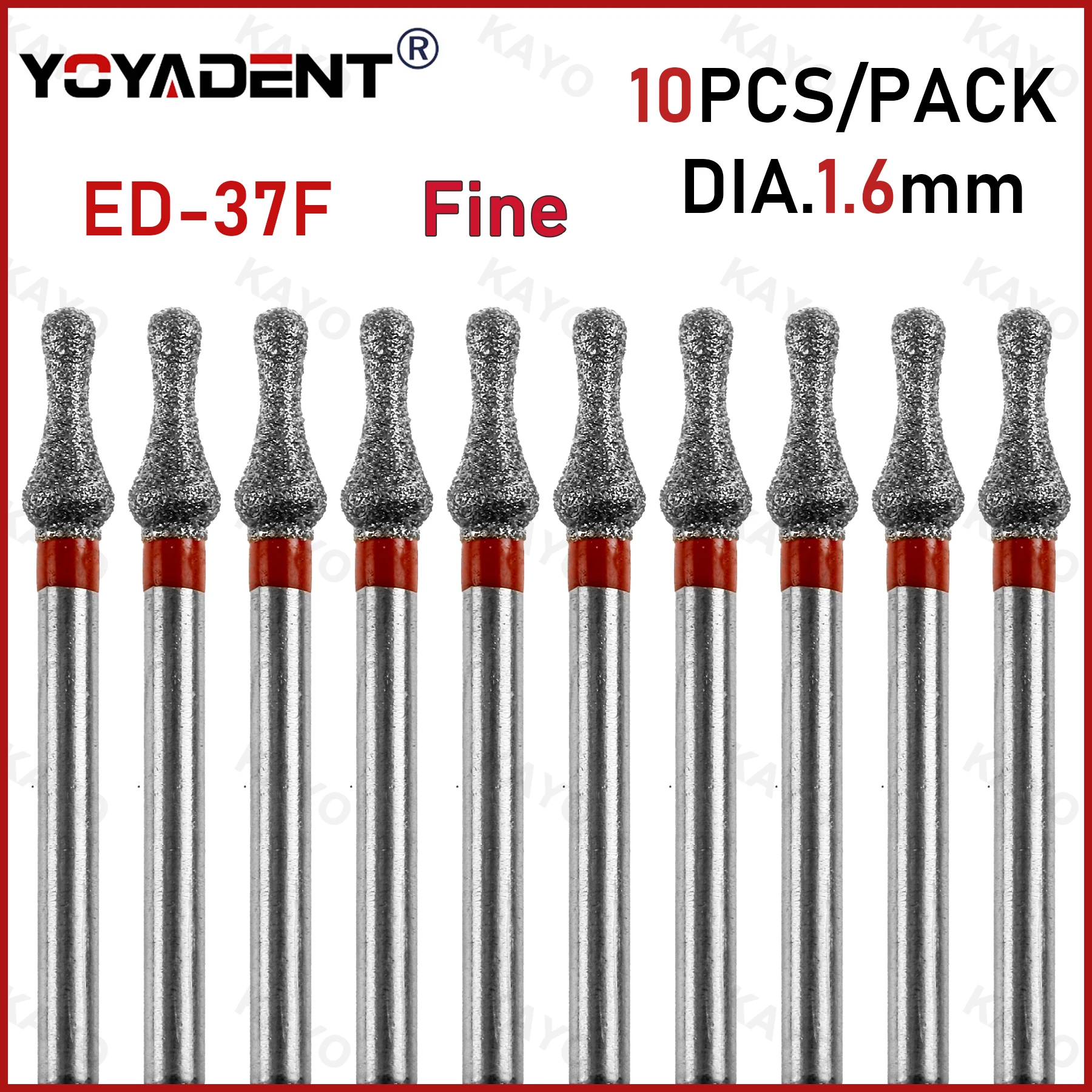 Dental Burs Diamond Burs Special Shape Polishing Drills Fine Grit 507/024 Fit High Speed Handpiece FG 1.6mm ED-37F Dental Lab