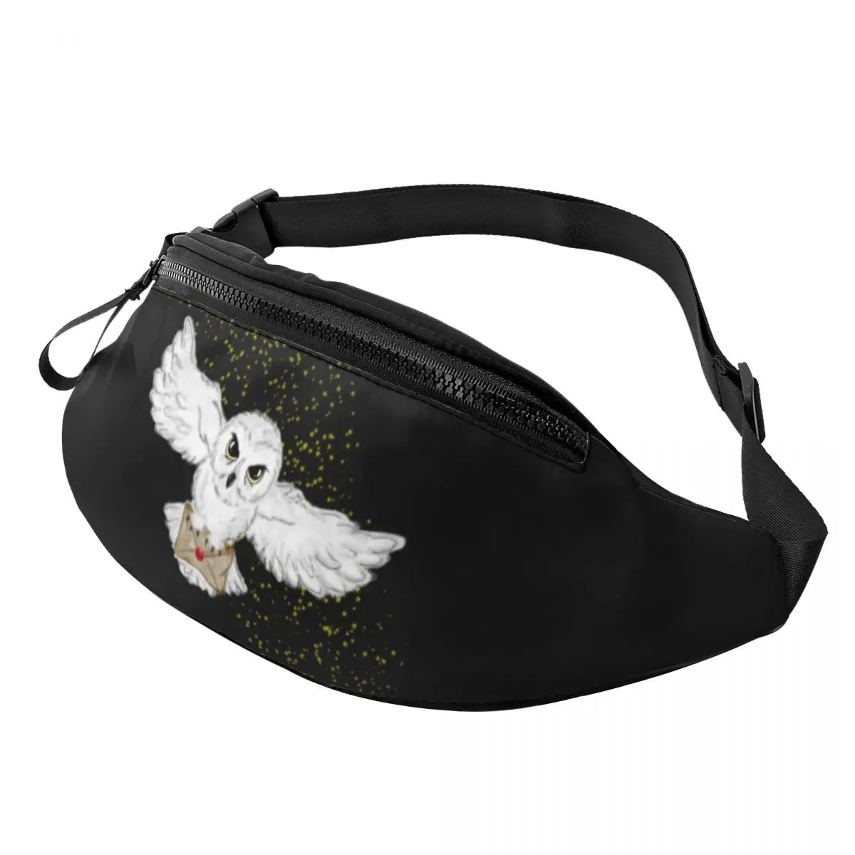

Custom Cool Owl Flight Tote Bag Fanny Pack for Cycling Camping Men Women Witch Magic Crossbody Waist Bag Phone Money Pouch