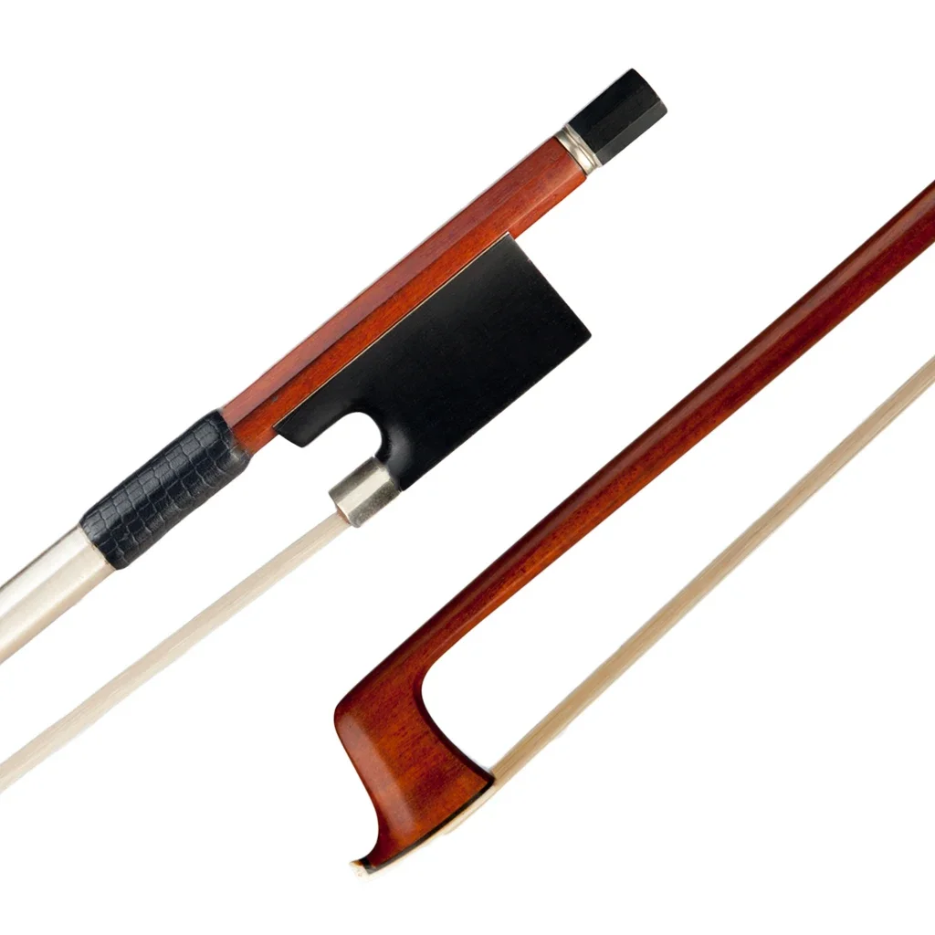 

4/4 Violin Bow Pernambuco Round Stick Lizard Skin Grip White Mongolia Horsehair Classic Style Fiddle Bows