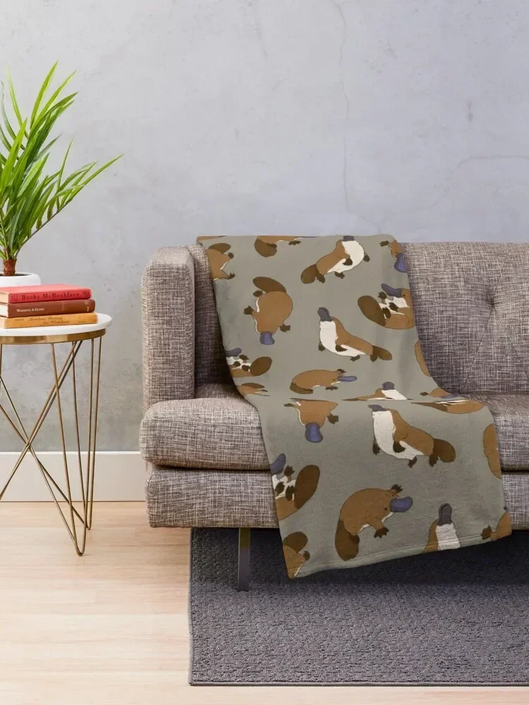 All-Over Adorable Platypus Print Throw Blanket Bed linens Fashion Sofas Beautifuls Blankets