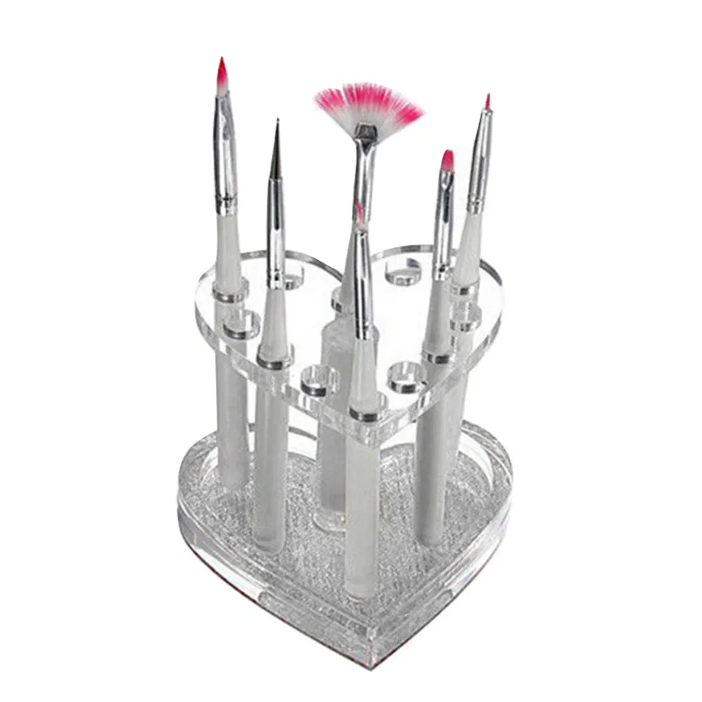 

2Pcs Heart Shaped Acrylic Makeup Brush Lip Liner Holder Eyeliner Stand Vertical Organizer Rack for Tabletop Bathroom