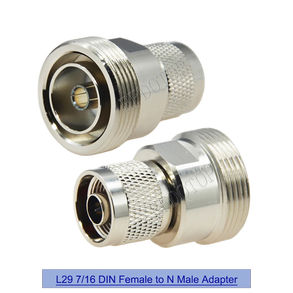 1 Uds L29 7/16 DIN a N adaptador recto macho/hembra conector Coaxial RF latón chapado en oro alta calidad 50ohm