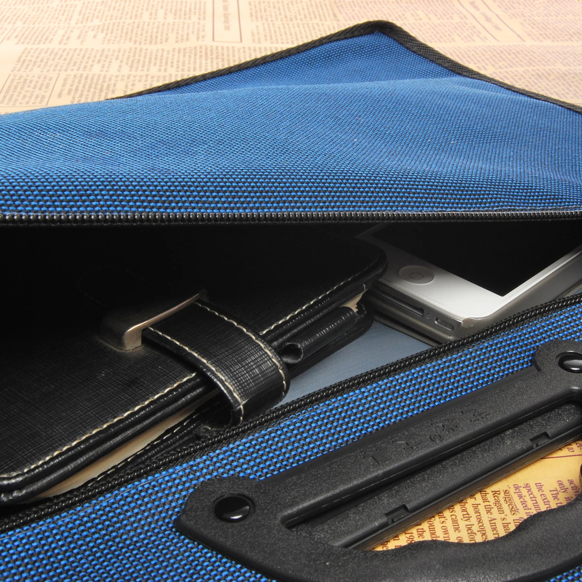 

Document Tote Bag Dark Blue 40x8x34cm Waterproof Oxford Fabric PVC Handle Portable File Holder for A4 Books Documents