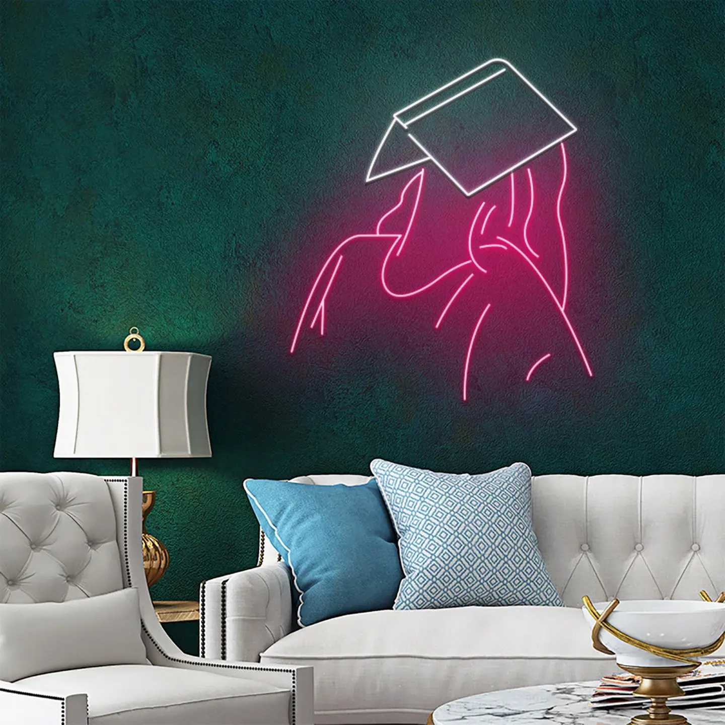 Sad Woman With PleNeon Signs, Bookish Led Sign, PleLover Gifts, Neon Lights for Wall, Abstract Art, Bedroom Decor