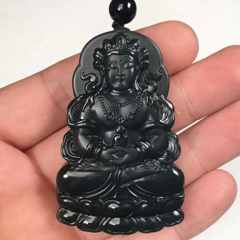 

Taqing and Tianqing Double-Sided Pendant Men, Guanyin Bodhisattva Jade Amulet